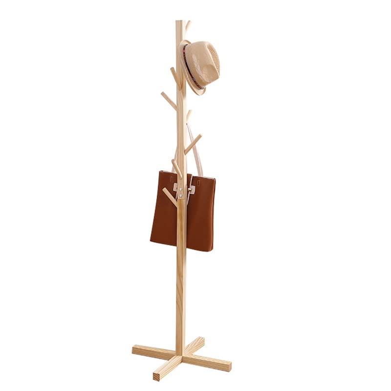 Solid Wood Freestanding Coat Rack for Bedroom & Living Room
