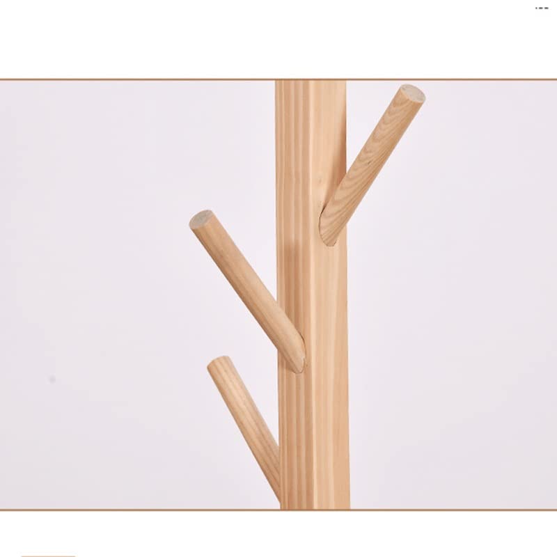 Solid Wood Freestanding Coat Rack for Bedroom & Living Room