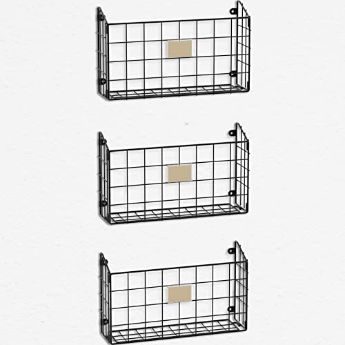 Simple Houseware Wall-Mount File Holders, 3-Pack