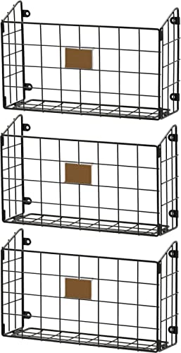 Simple Houseware Wall-Mount File Holders, 3-Pack