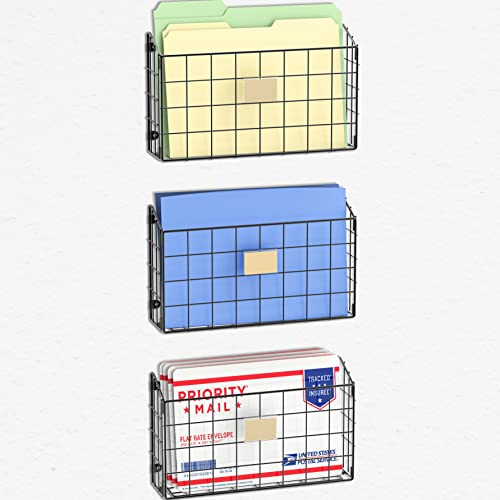 Simple Houseware Wall-Mount File Holders, 3-Pack