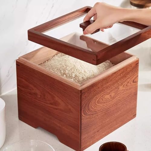 Wood Grain Airtight Rice & Dry Food Storage Container