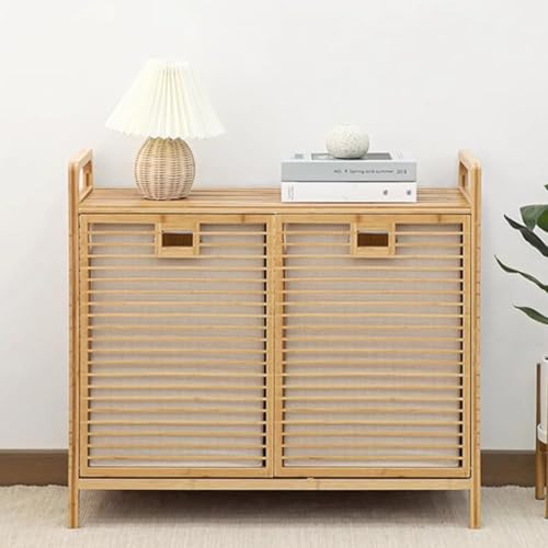 Tilt-Out Laundry Hamper Cabinet with Baskets & Shelves