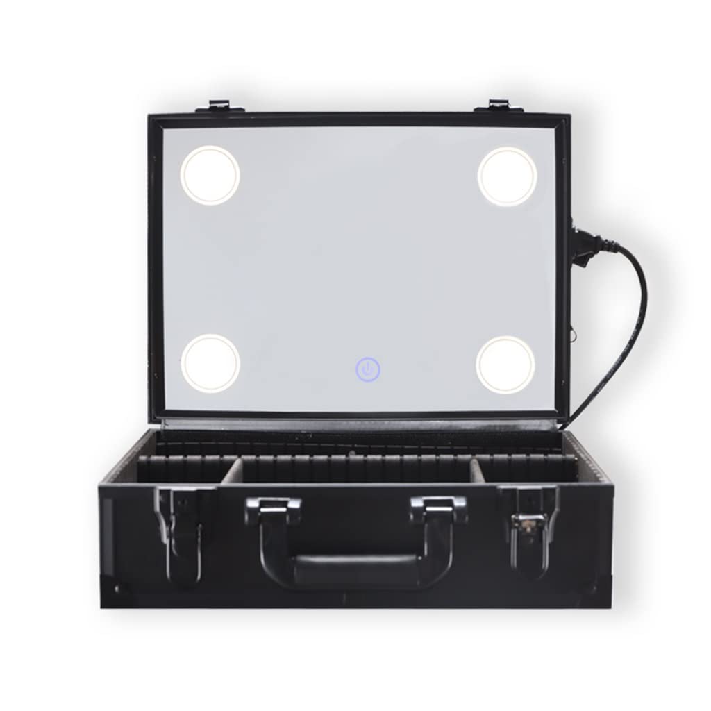 ASWRTYJO Large LED Cosmetic Storage Organizer Case