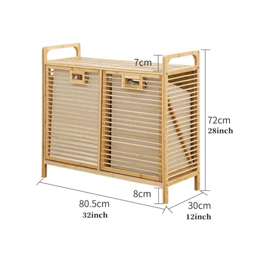 Tilt-Out Laundry Hamper Cabinet with Baskets & Shelves