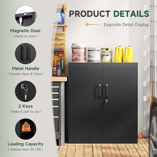 Letaya Metal Storage Cabinet with Doors & Shelves