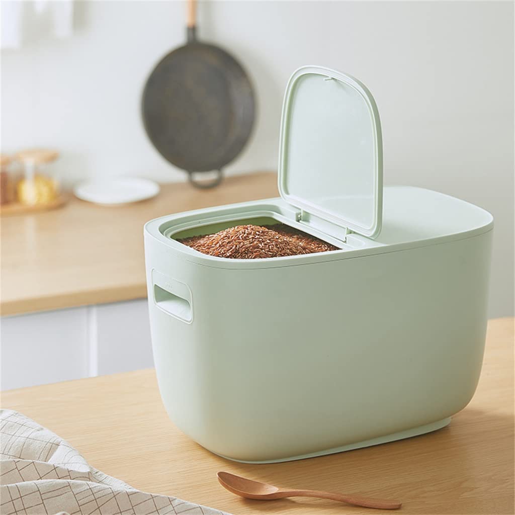 UOHLCX Household Rice Bucket Kitchen Grain Flour Storage Box Sealed Jar Container Pet Food(Gray)