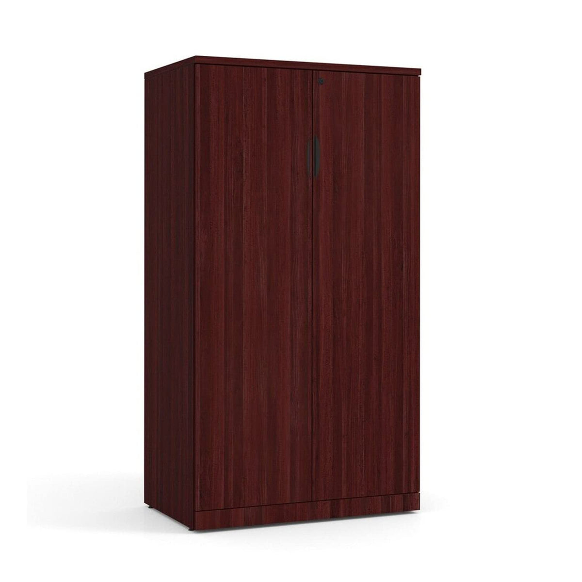 Mahogany Locking Storage Cabinets with Shelves, Set of 3