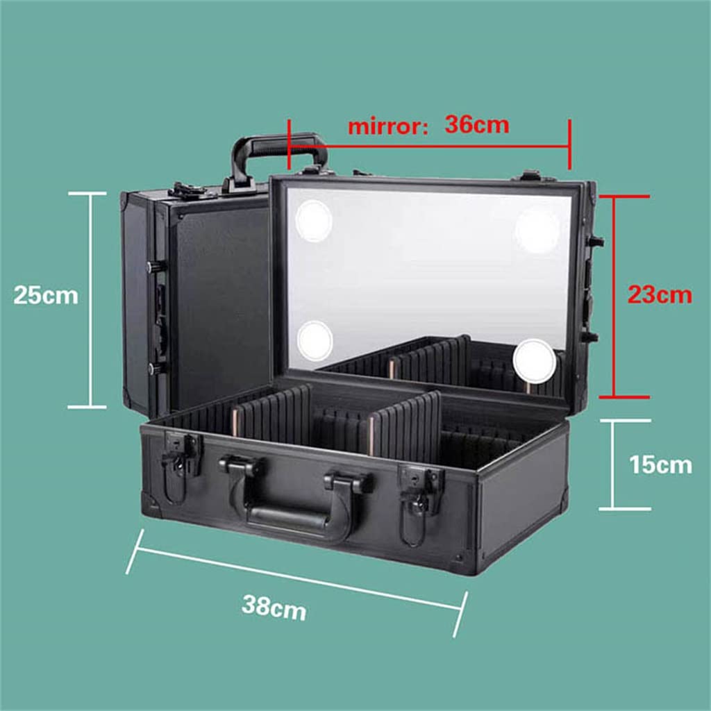 ASWRTYJO Large LED Cosmetic Storage Organizer Case