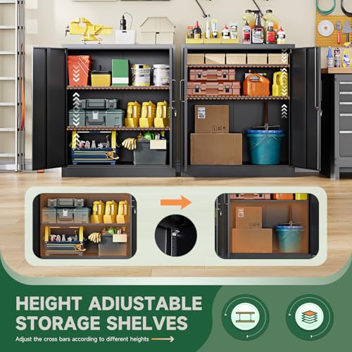 Letaya Metal Storage Cabinet with Doors & Shelves