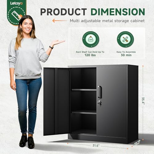 Letaya Metal Storage Cabinet with Doors & Shelves