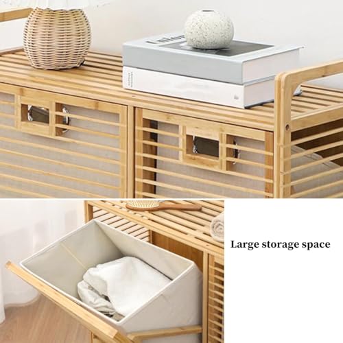 Tilt-Out Laundry Hamper Cabinet with Baskets & Shelves