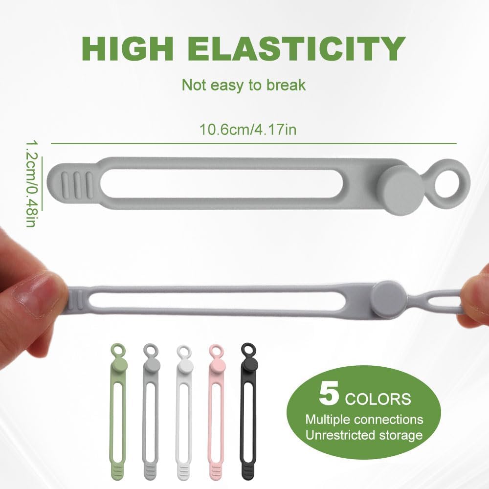 Reusable Silicone Cable Ties for Cord Management