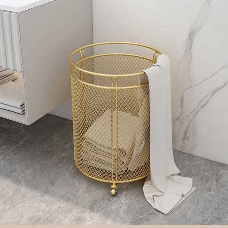 Metal Rolling Laundry Hamper with Wheels & Sorter