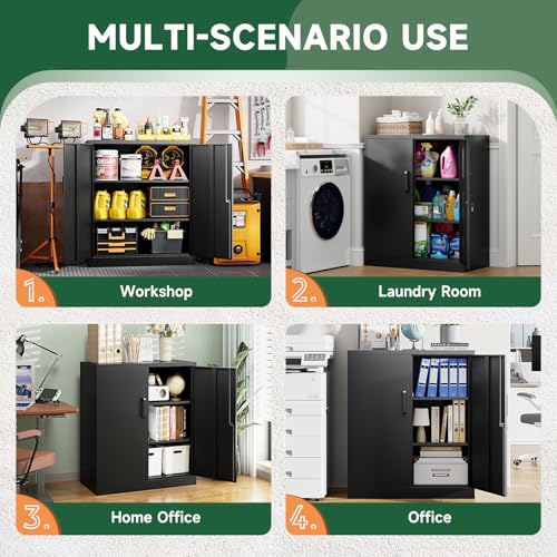 Letaya Metal Storage Cabinet with Doors & Shelves