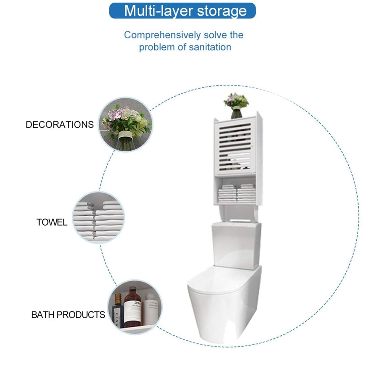 Waterproof Wall-Mounted Over-Toilet Bathroom Storage Cabinet