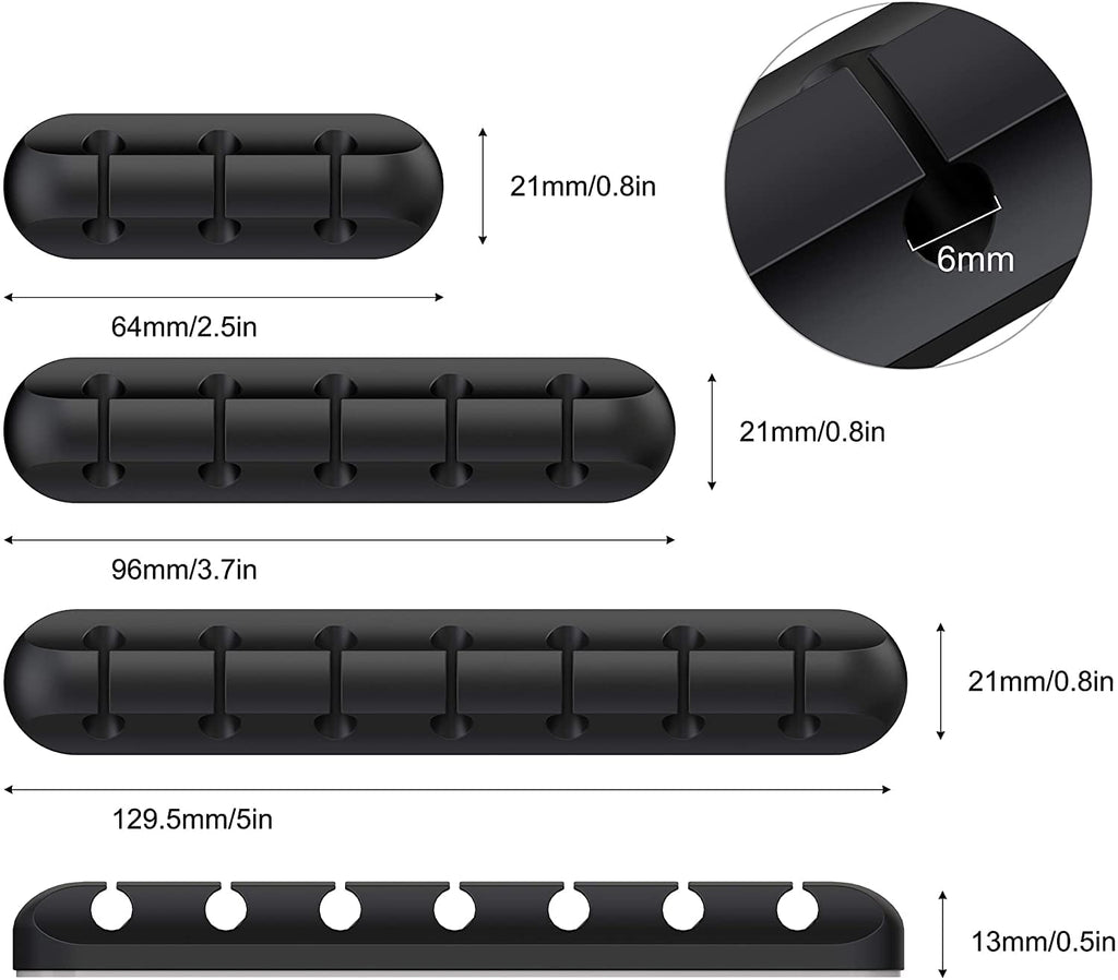 SOULWIT Self-Adhesive Cable Organizer Clips, 3-Pack