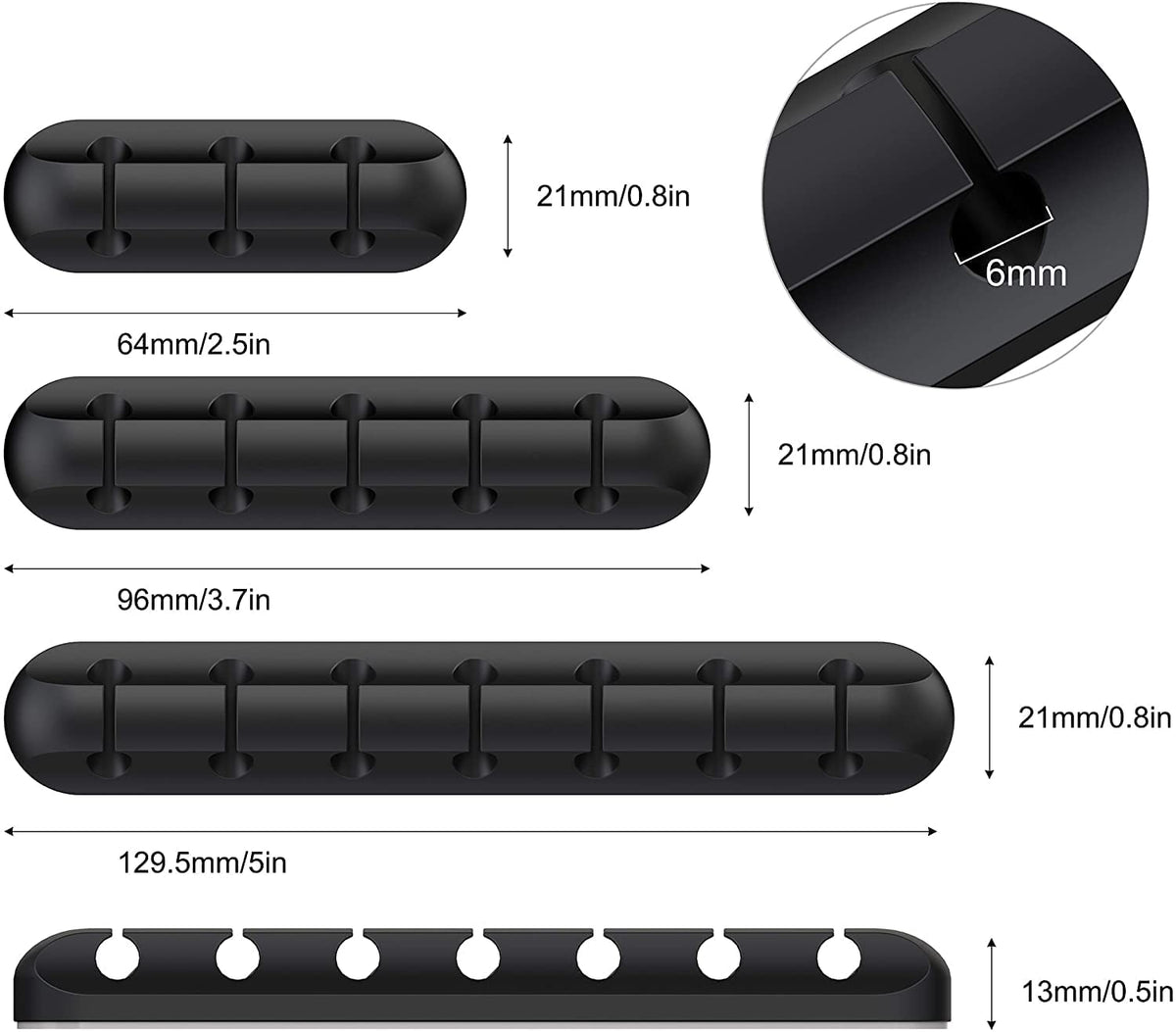 SOULWIT Self-Adhesive Cable Organizer Clips, 3-Pack