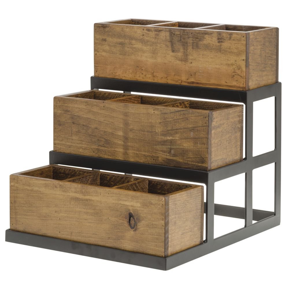 HUBERT Reclaimed Wood Condiment Holder - 11 1/2"L x 13"W x 12 1.2"H