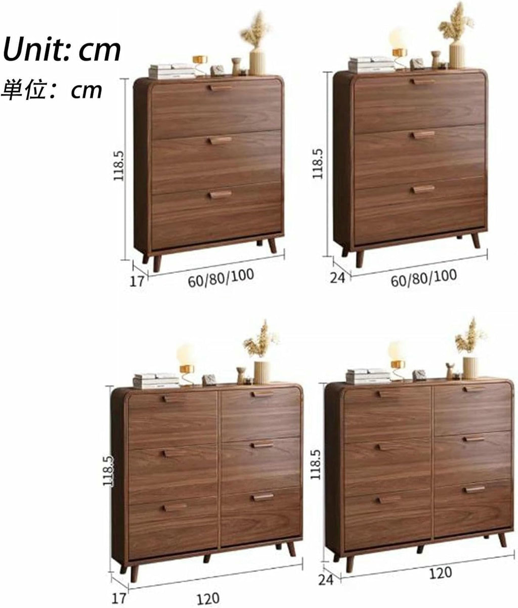 Modern Narrow Hallway Shoe Cabinet with Hidden Storage