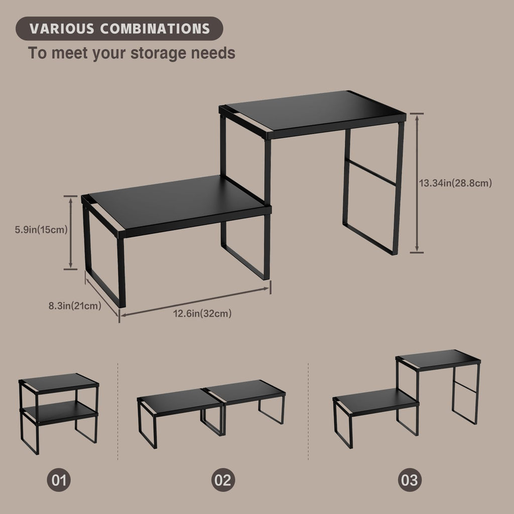 Magheo Stackable Kitchen Cabinet & Countertop Shelf Organizer