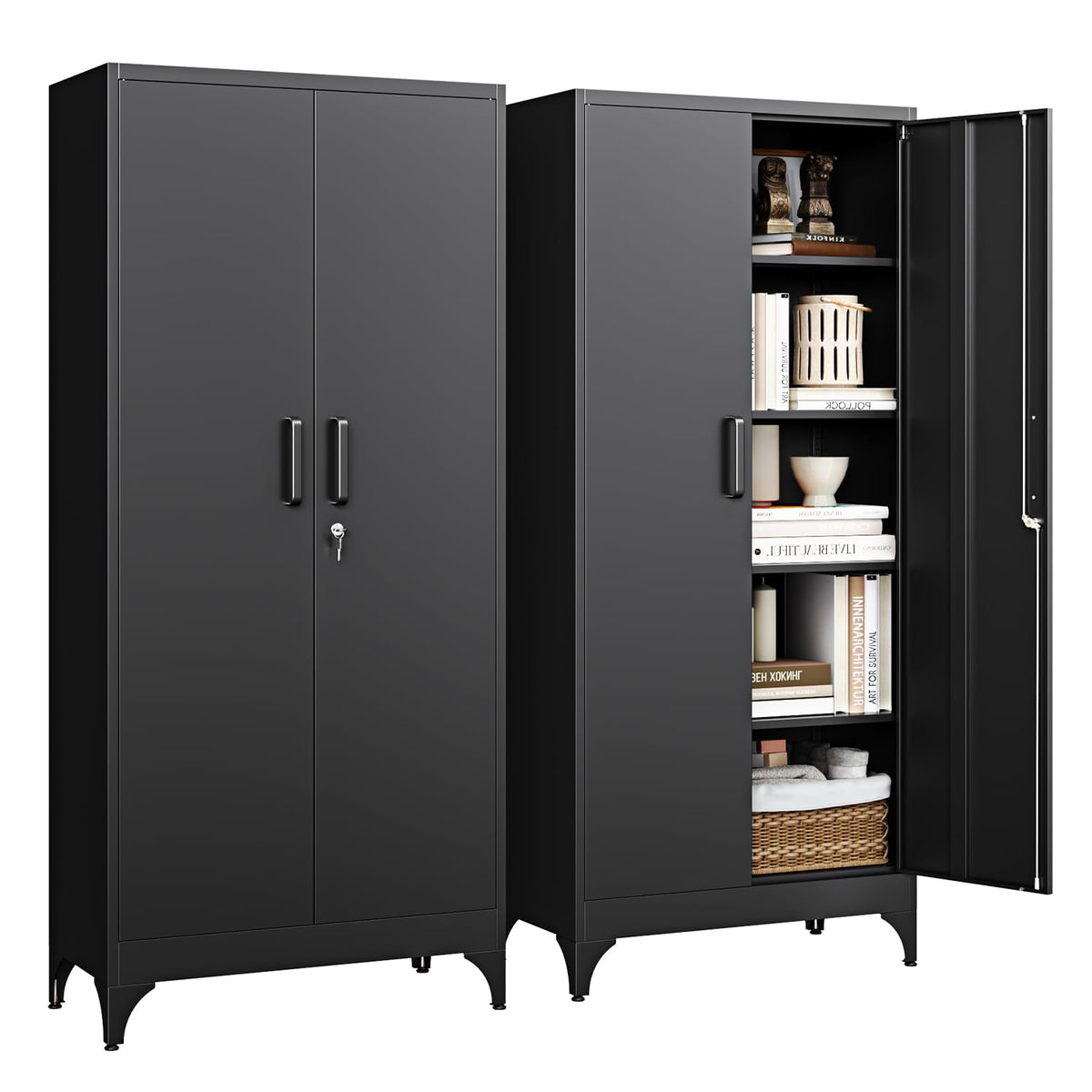 Letaya Metal Storage Cabinet with Doors & Shelves