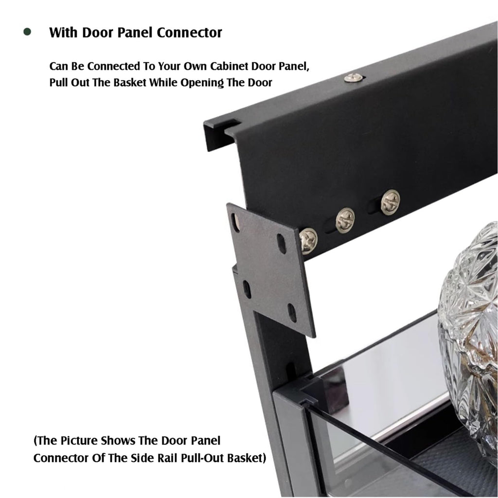 TBLOTYD Soft-Sliding Rail Pull-Out Basket, Cabinet Pullout Drawer Organizer, High Cabinet Storage Rack with Separator Strips, for Narrow and High Gaps