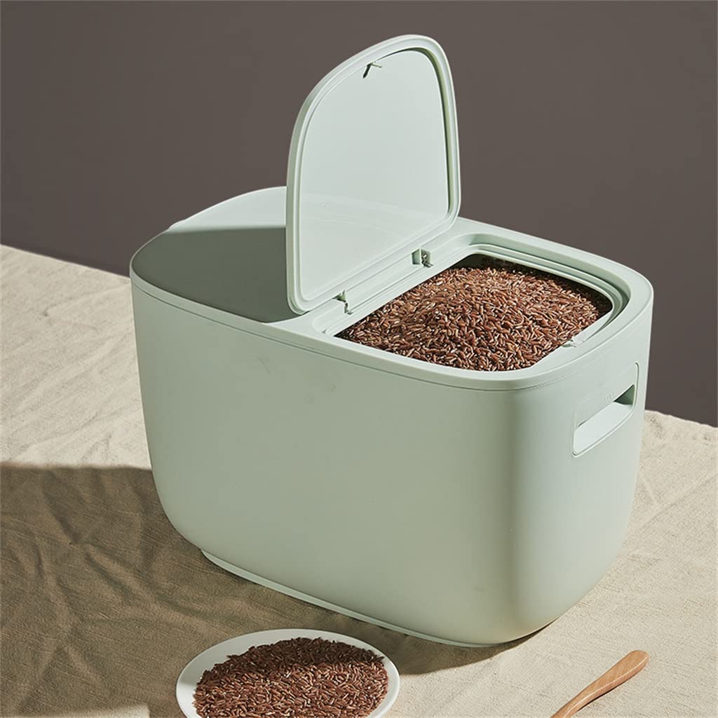 UOHLCX Household Rice Bucket Kitchen Grain Flour Storage Box Sealed Jar Container Pet Food(Gray)