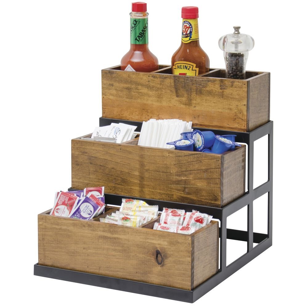 HUBERT Reclaimed Wood Condiment Holder - 11 1/2"L x 13"W x 12 1.2"H