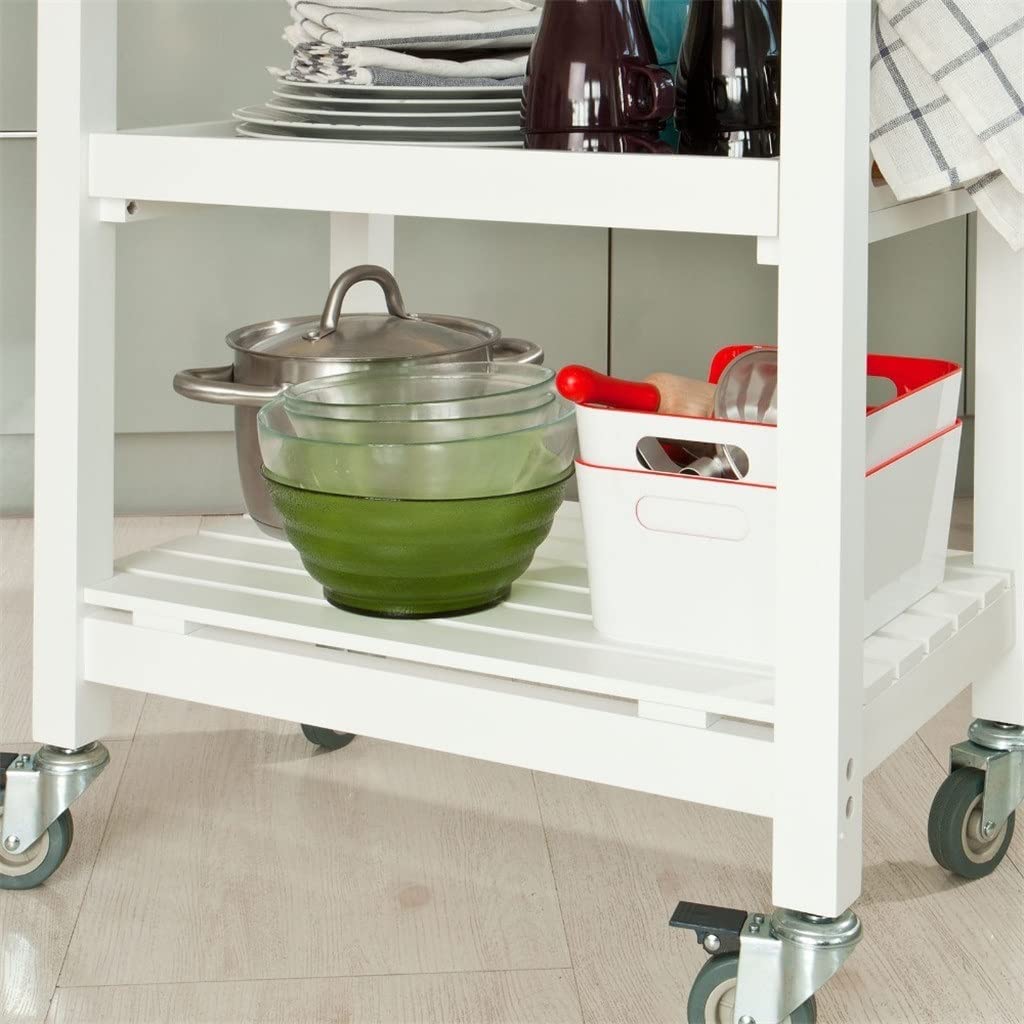 NVEIRGH Kitchen Storage Trolley with Chopping Block