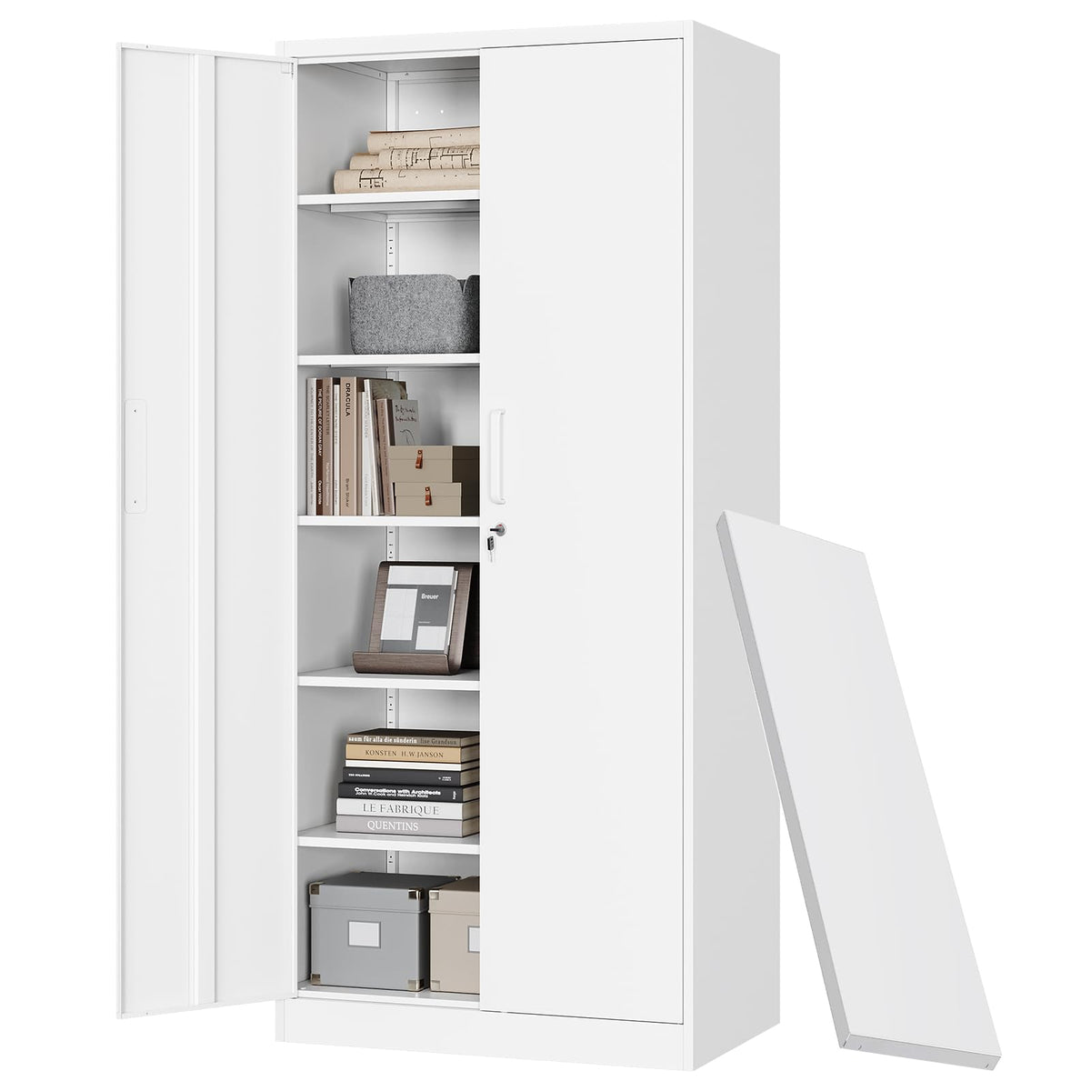 Letaya Metal Storage Cabinet with Doors & Shelves