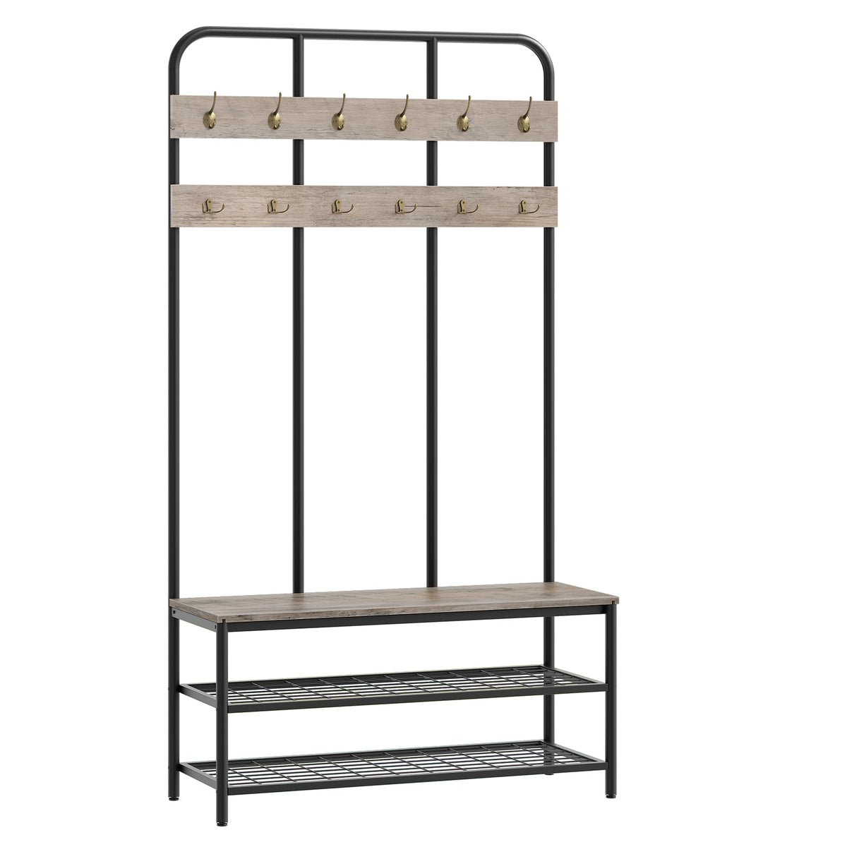HOOBRO Hall Tree with Bench, Coat Rack & Shoe Storage