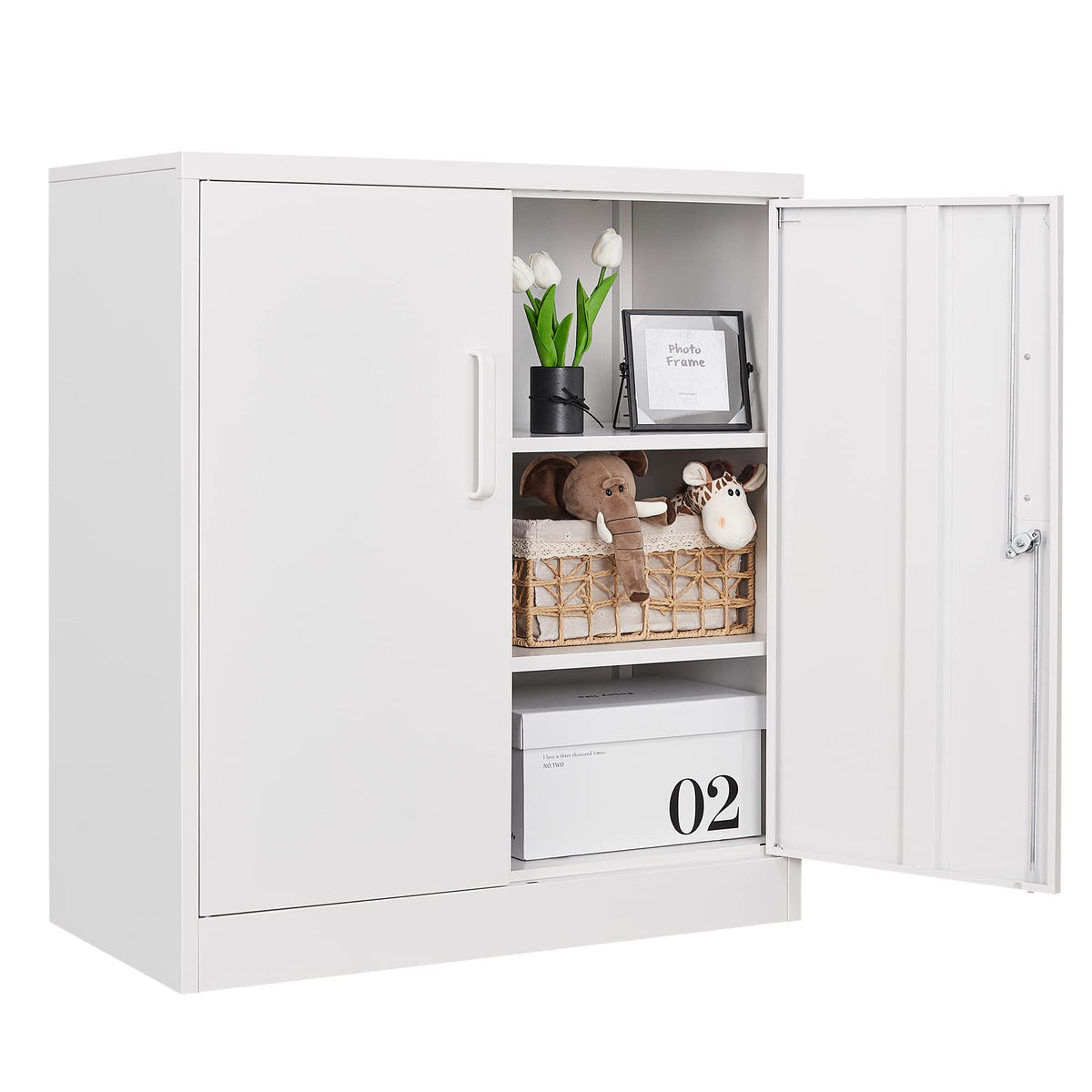 Letaya Metal Storage Cabinet with Doors & Shelves