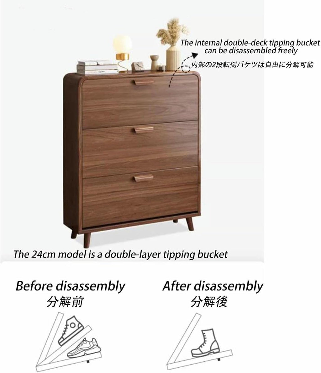 Modern Narrow Hallway Shoe Cabinet with Hidden Storage