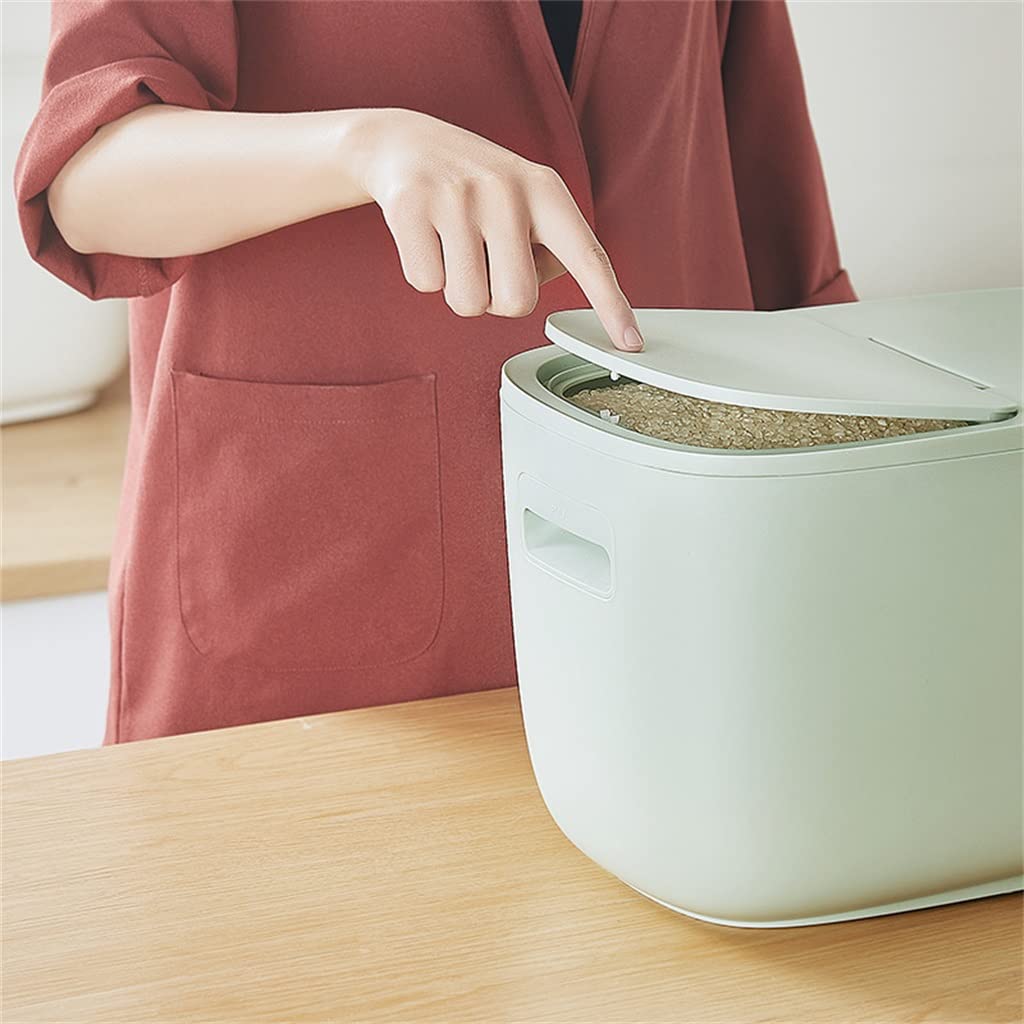 UOHLCX Household Rice Bucket Kitchen Grain Flour Storage Box Sealed Jar Container Pet Food(Gray)