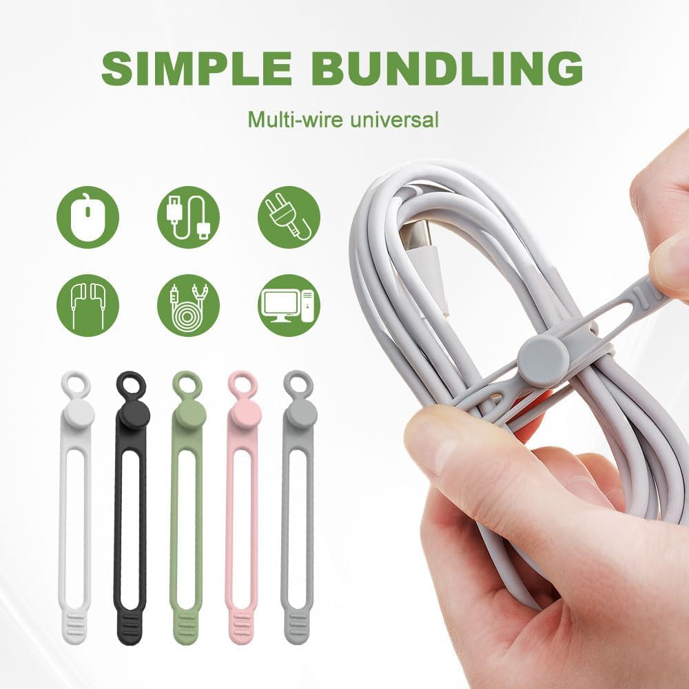 Reusable Silicone Cable Ties for Cord Management