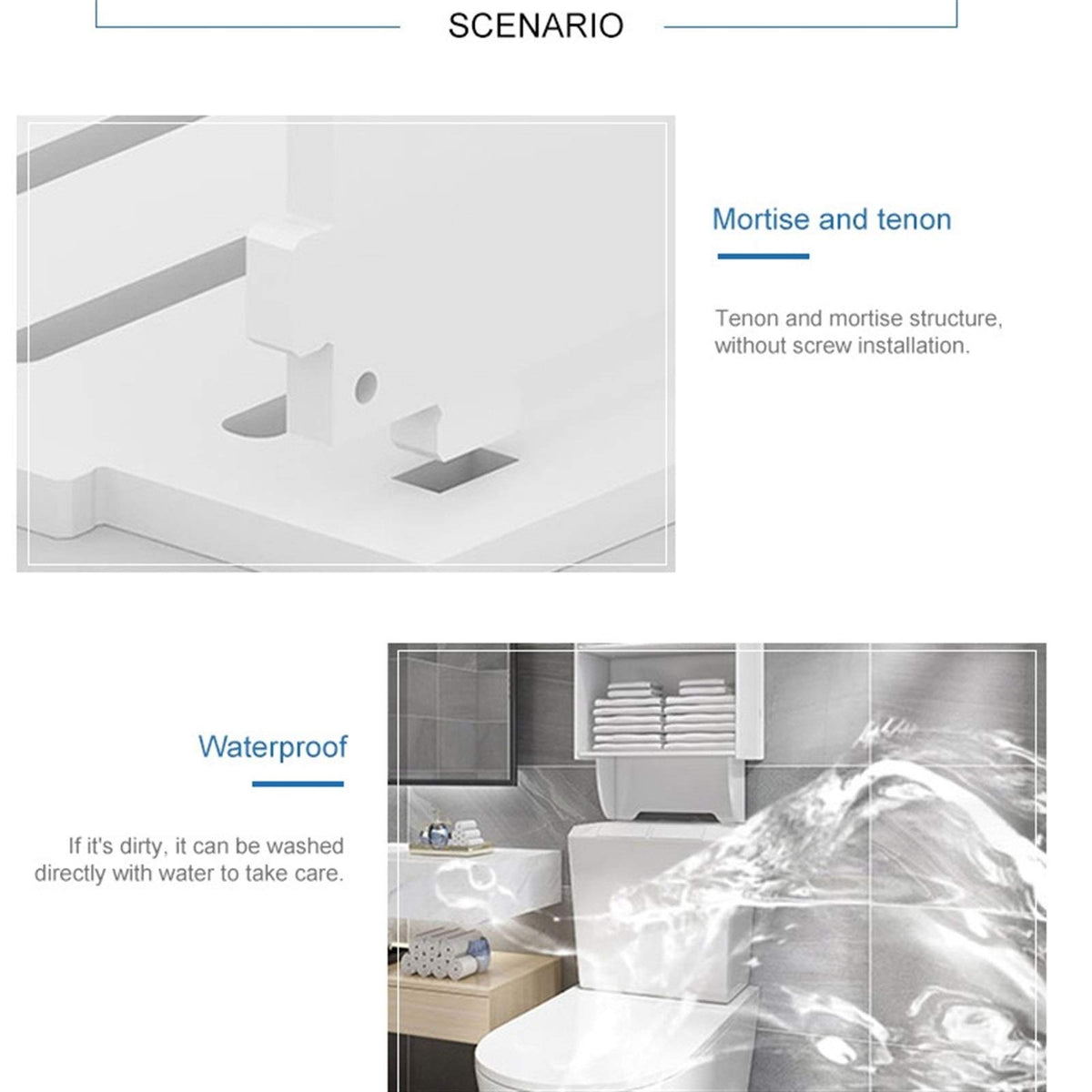 Waterproof Wall-Mounted Over-Toilet Bathroom Storage Cabinet