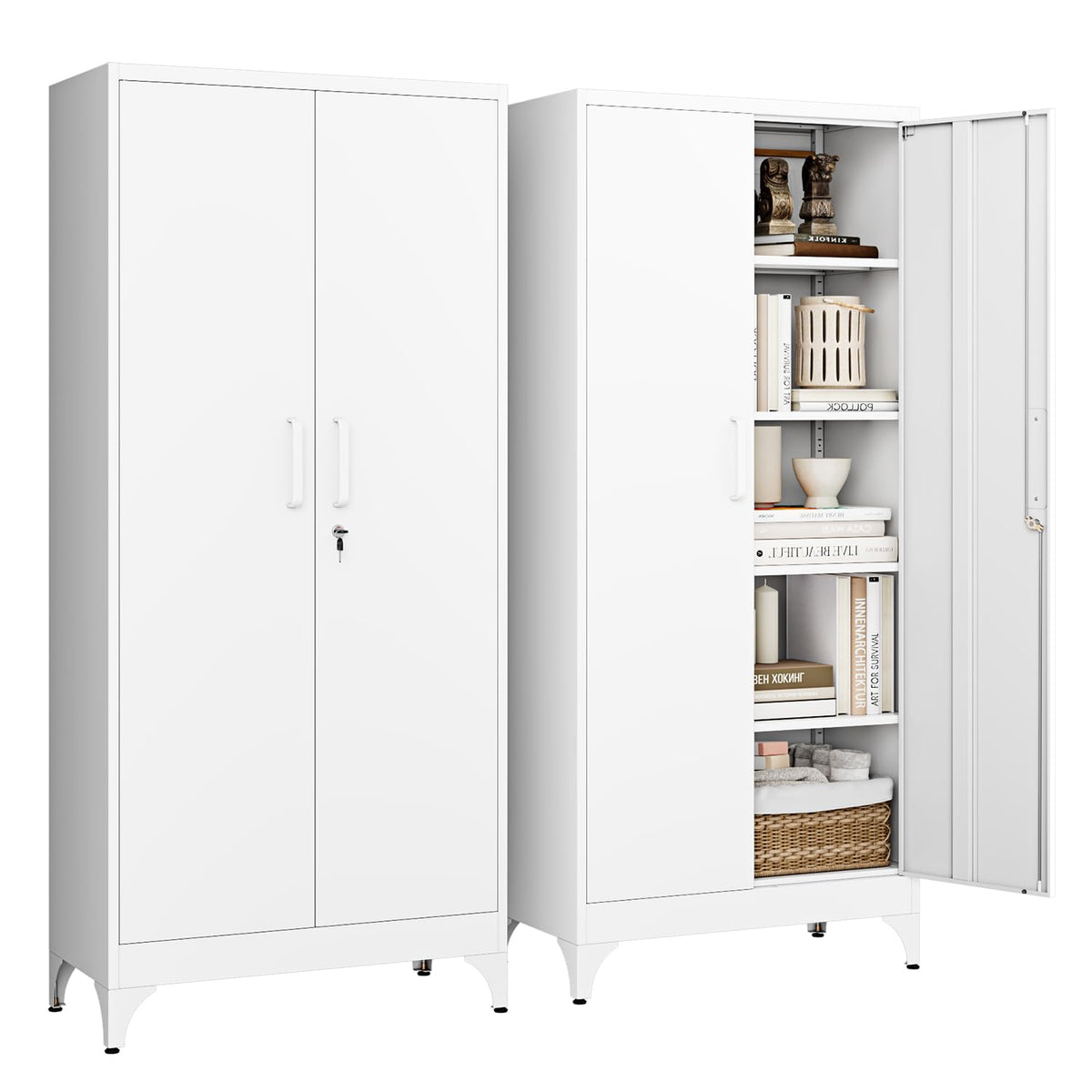 Letaya Metal Storage Cabinet with Doors & Shelves