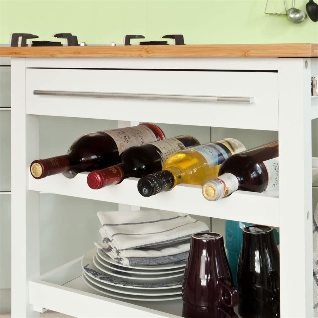 NVEIRGH Kitchen Storage Trolley with Chopping Block