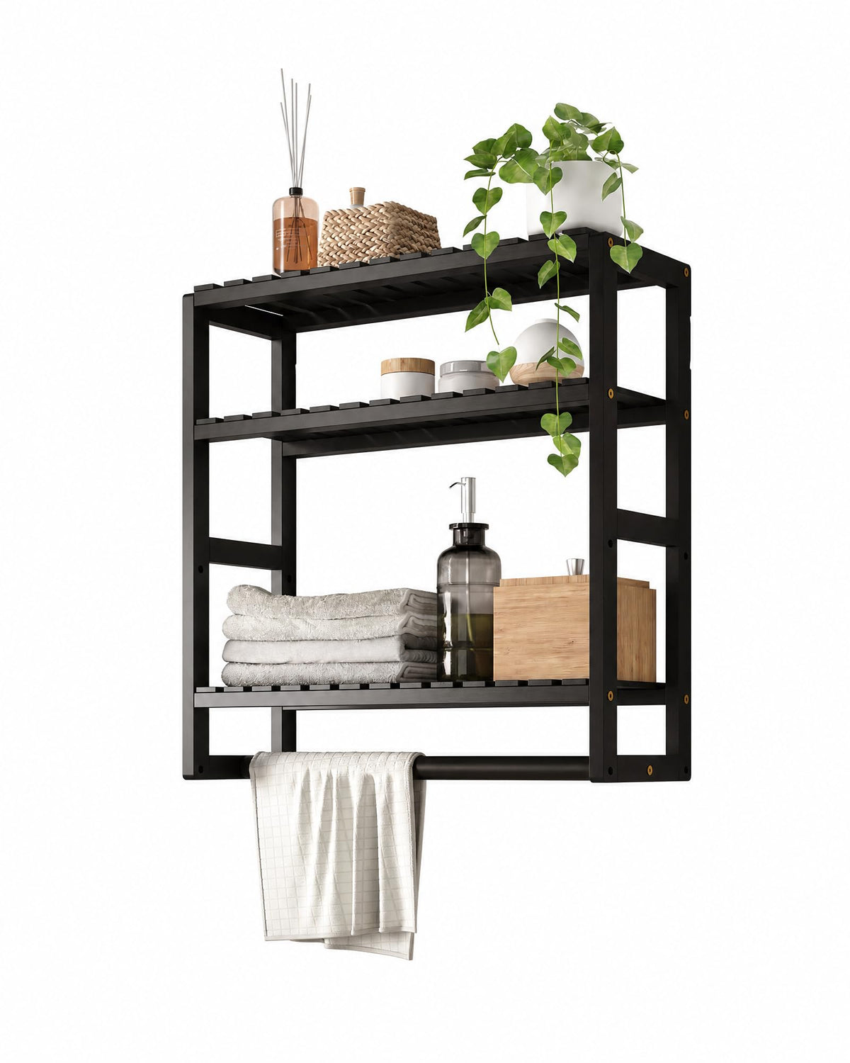 Galood 3-Tier Bamboo Over-Toilet Bathroom Storage Shelf