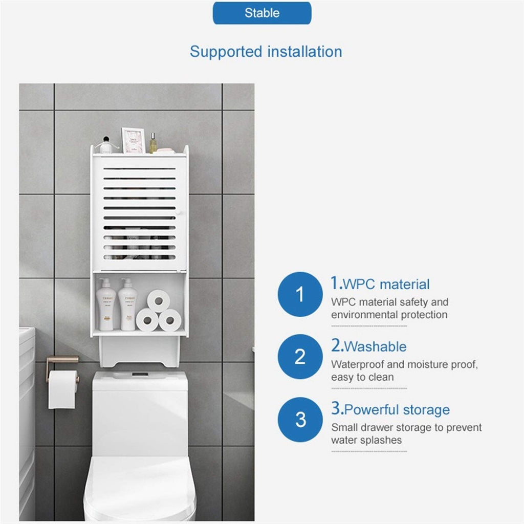 Waterproof Wall-Mounted Over-Toilet Bathroom Storage Cabinet