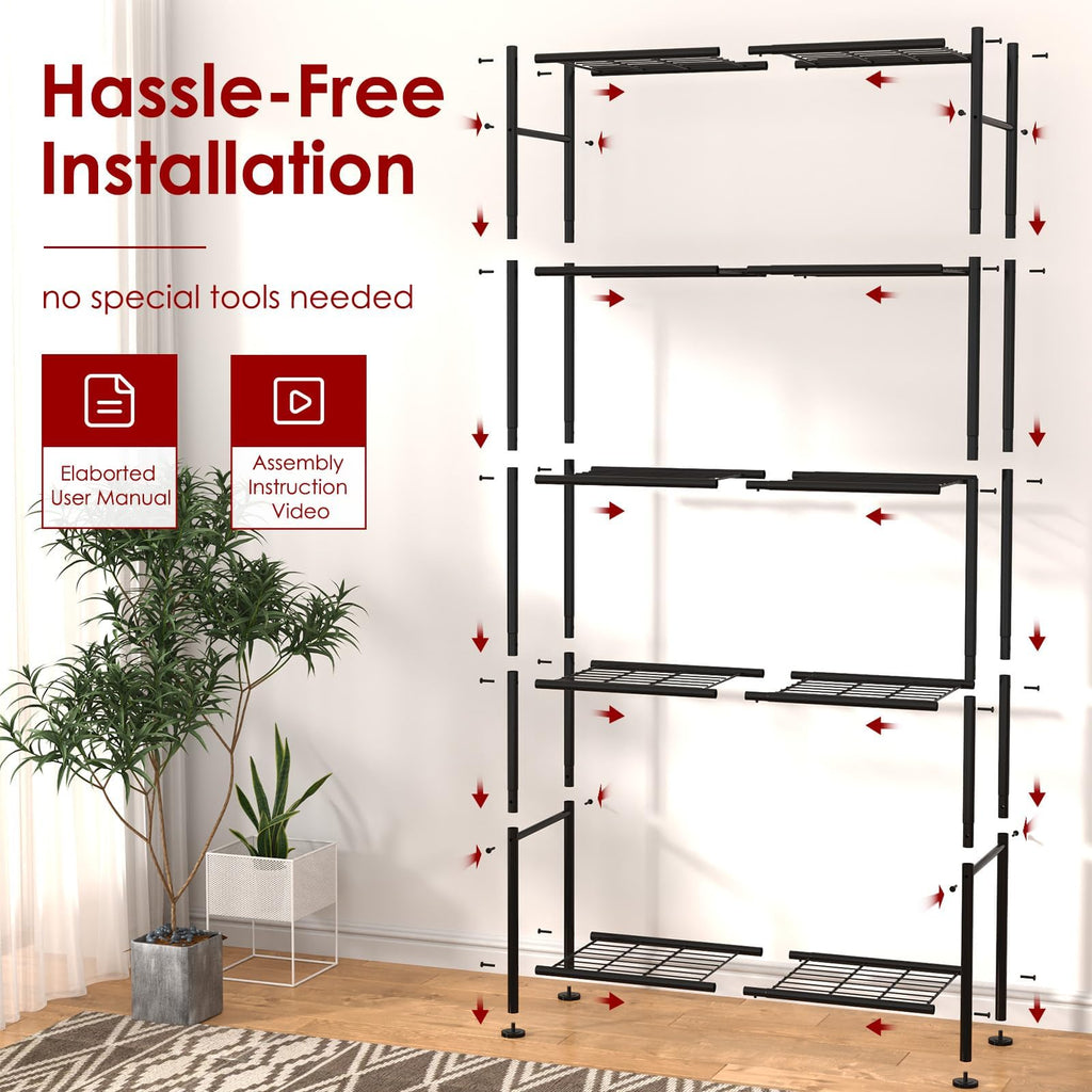 Sakugi 5-Tier Steel Garage Storage Shelves, 2-Pack