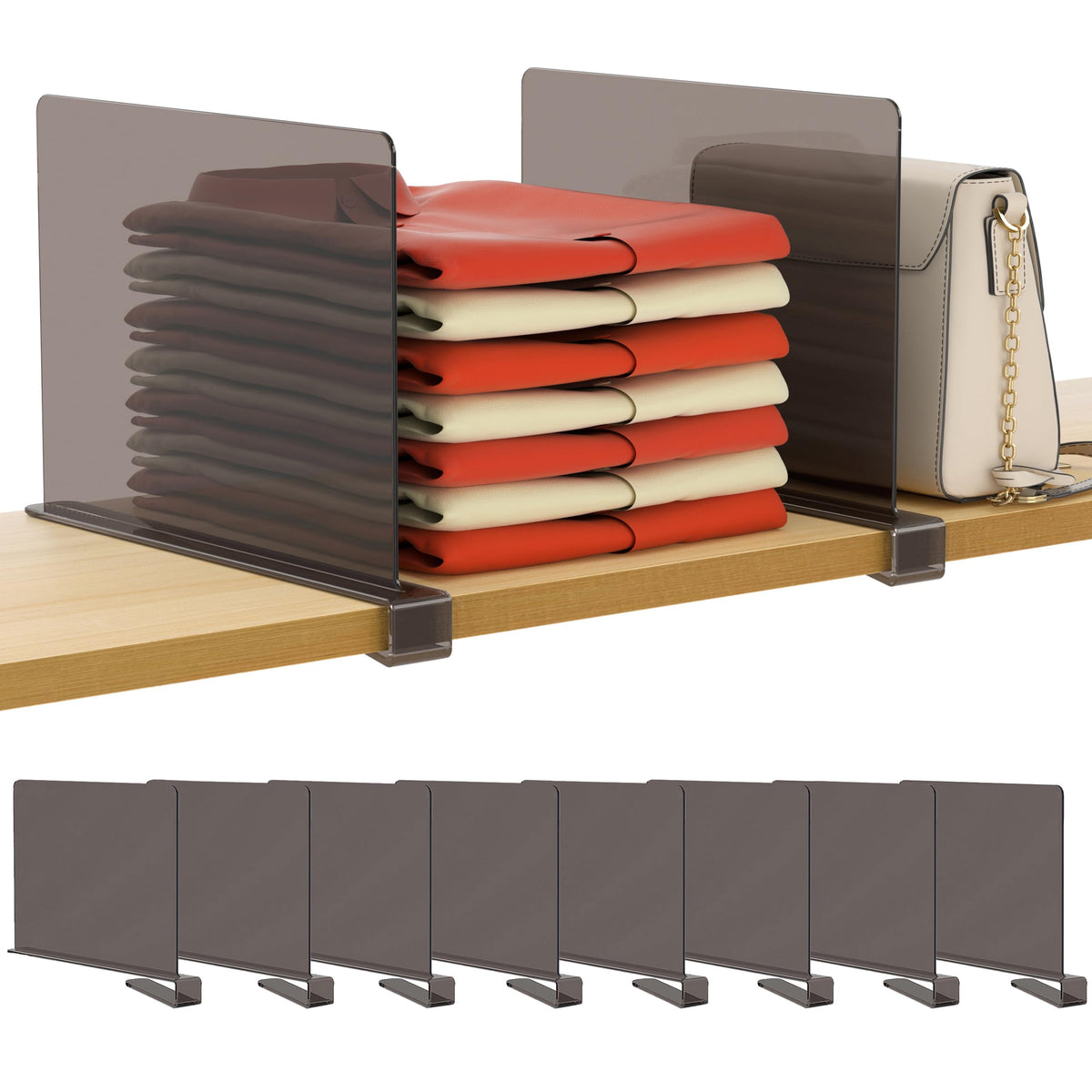 HBlife Shelf Dividers (2/4/6/8/10/12PCS), Style 1