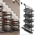 Adjustable Pull-Out Metal Shoe Rack for Small Closets
