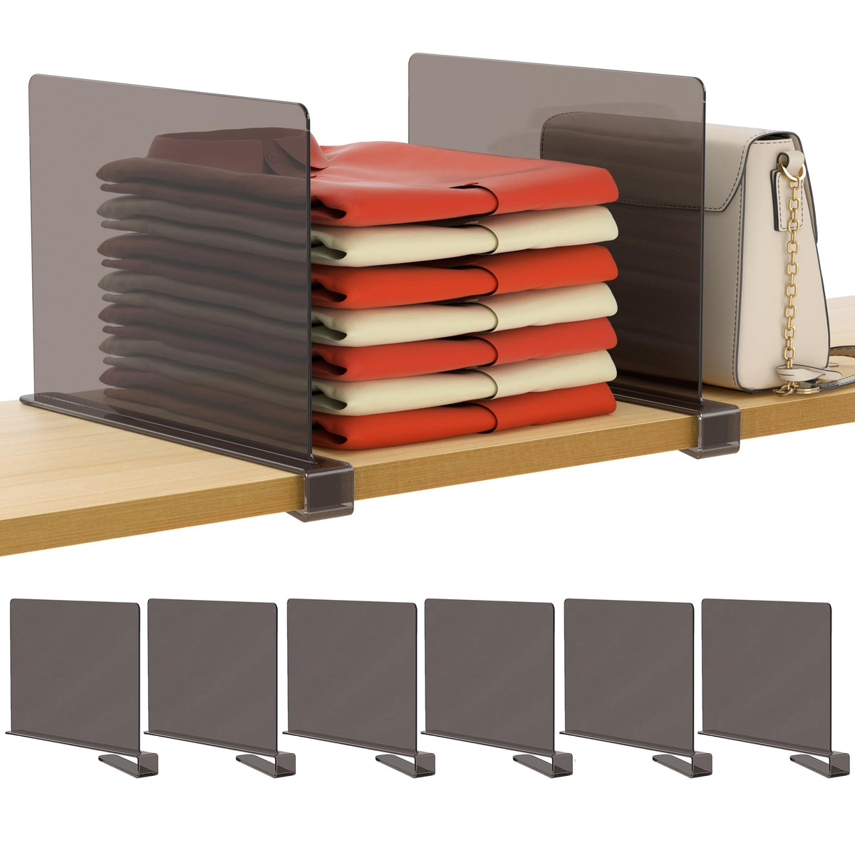 HBlife Shelf Dividers (2/4/6/8/10/12PCS), Style 1