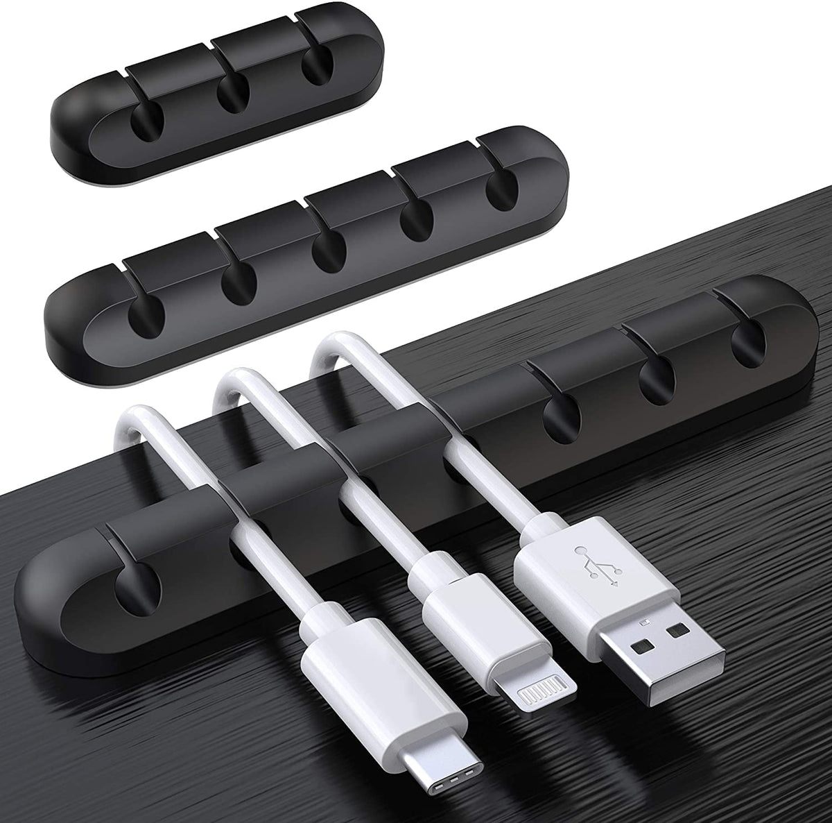 SOULWIT Self-Adhesive Cable Organizer Clips, 3-Pack