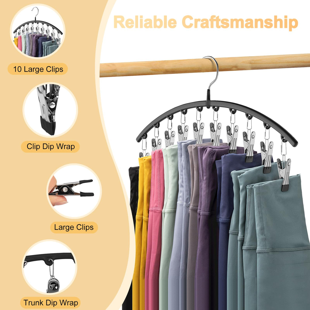 Space-Saving Legging Organizer for Closet & Wardrobe