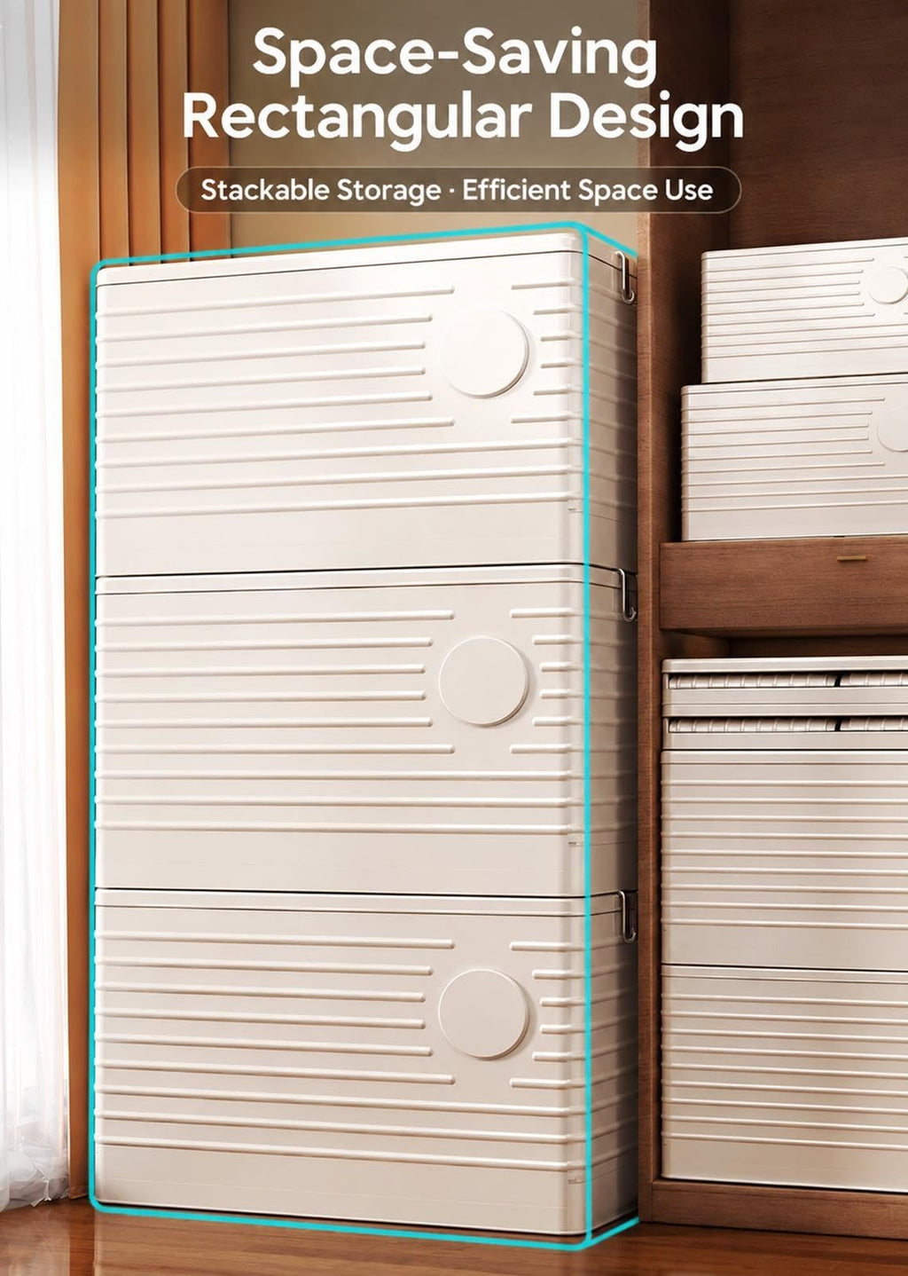Large Stackable Storage Tote with Lid & Built-In Wheels