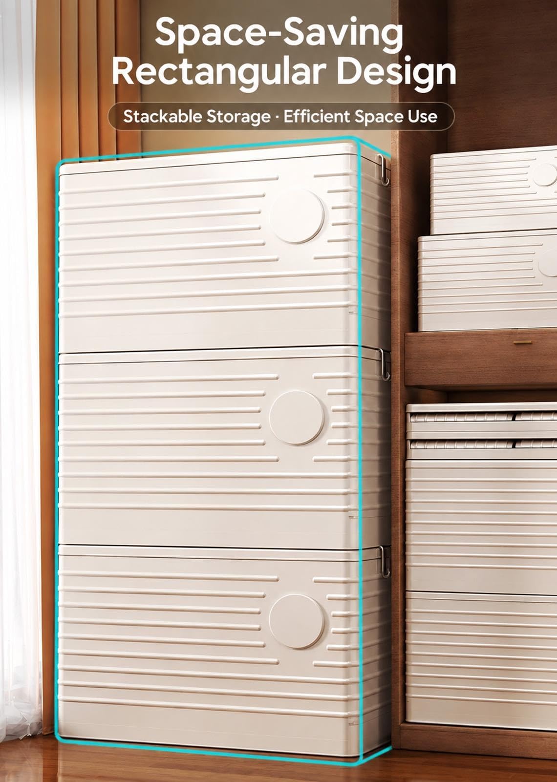 Large Stackable Storage Tote with Lid & Built-In Wheels