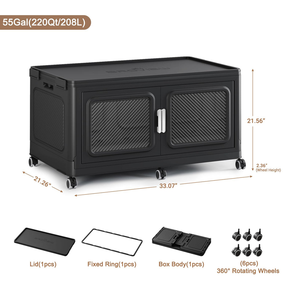 BROVIEW Extra Large Stackable Storage Bins with Lids
